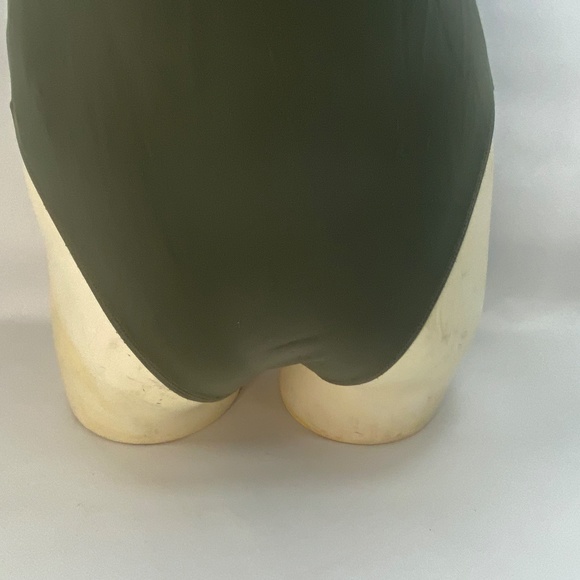 Forever 21 Womens One Piece Swim Suit Medium Forest Green Lace Front Back Zipper - Picture 10 of 16